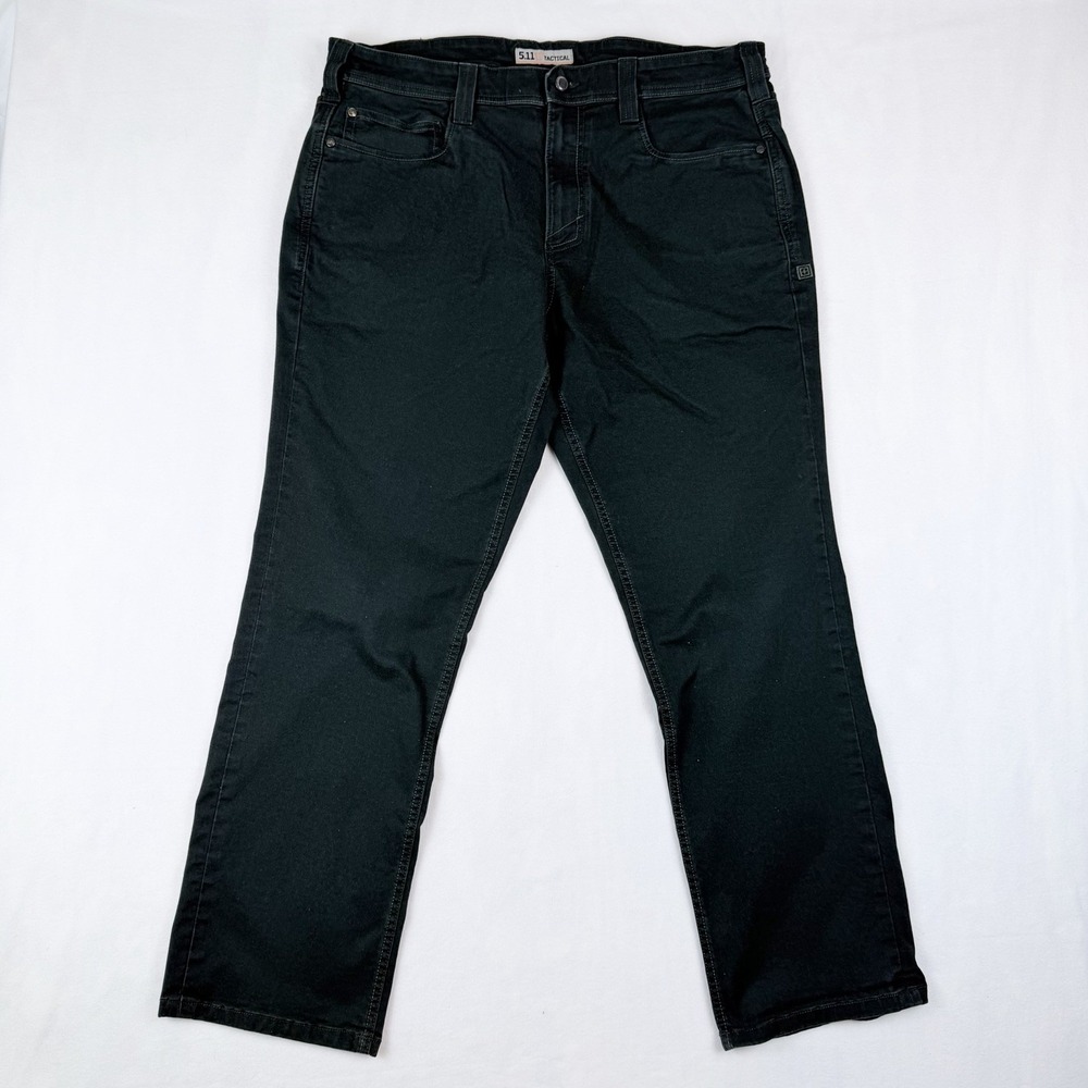 5.11 Tactical Defender-Flex Pant Mens 38x32 Dark Green Denim Workwear Utility
